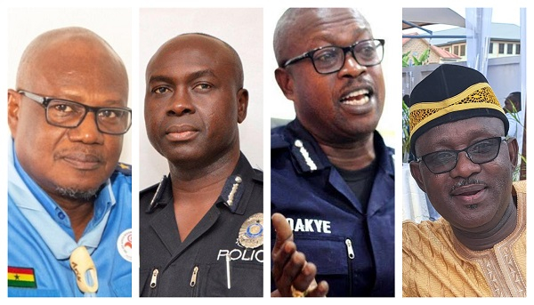 Prosper Douglas Bani, DCOP Abdul-Osman Razak, COP Nathan Kofi Boakye and Charles Kipo (L - R)