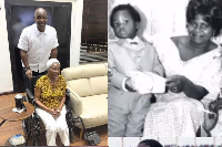 A photo of Anthony Baffoe and his mother