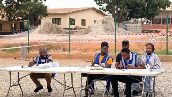 Election officials at the polling station in the Ashanti Region