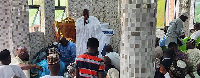 Chief Hamidu Kabore addressing the Mosque