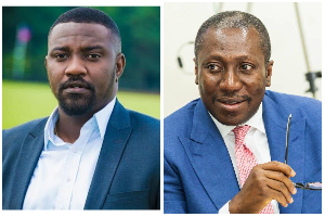 A photo collage of John Dumelo (L) and Alexander Afenyo-Markin