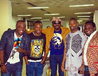 DKB (L) with some comedians from Nigeria