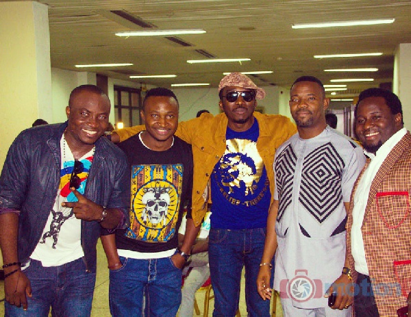 DKB (L) with some comedians from Nigeria