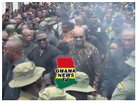 Snipped photo of President Mahama's arrival at the Manhyia Palace