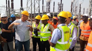 Energy Minister, John Peter Amewu inspects progress of work at Aboadze Power Station