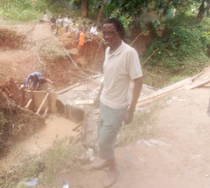 The bridge is being constructed over the Akomadan river