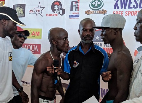 Felix Ajom and Abraham Osei Bonsu were involved in a heated weigh-in on Friday
