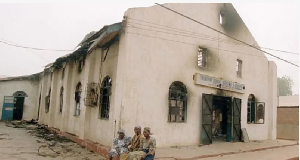 Photo of a church wey burn
