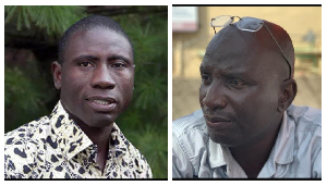 James Kofi Annan NDC MP for Efutu constituency (L) and film producer Socrate Safo