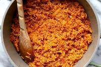 A pot of jollof rice
