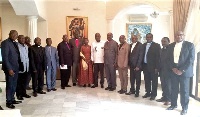 Members of the team with some religious leaders from DR Congo with Mr Martin Madidi Fayulu (7th righ