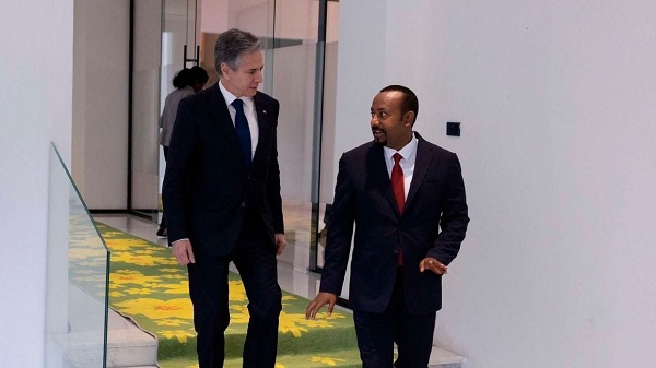 US Secretary of State Antony Blinken (left) with Ethiopian Prime Minister Abiy Ahmed in Addis Ababa