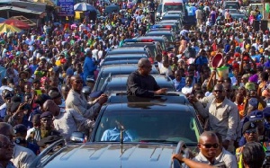 President John Dramani Mahama on a campaign tour