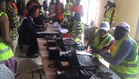Officials from NIA registering people for their Ghana card