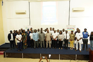 The NYA CEO, Osman Ayariga in a group photo with NUGS officials and members