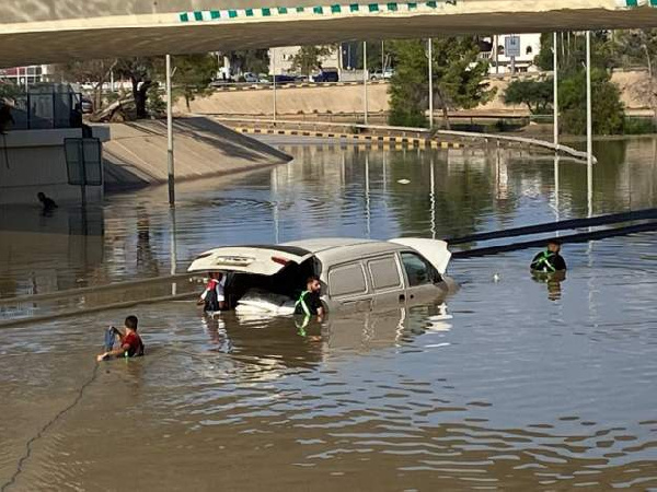 A scene from the Libya floods