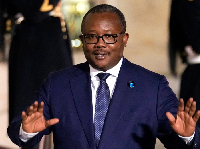 Guinea Bissau then-President Umaro Sissoco Embaló speaks at the Peace Forum