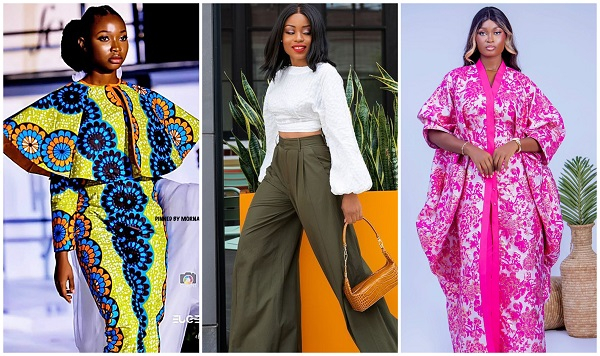 From L to R: Ladies dressed in African print, wide legged pants, and boubou dresses