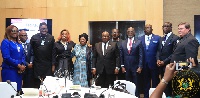 President Akufo-Addo with the members of the Ai SkyTrain Consortium