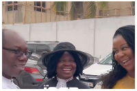 Evans Nimako exchanging pleasantries with Ewurabena Aubynn