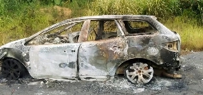 The vehicle that caught fire