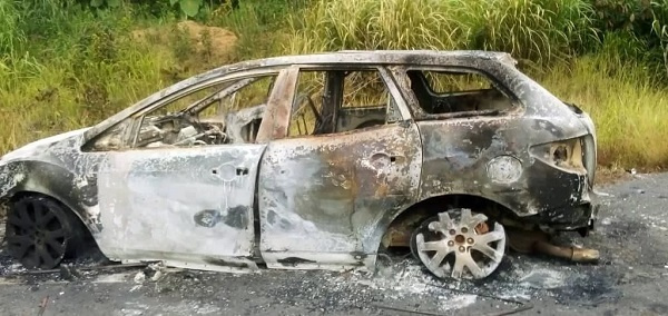 The vehicle that caught fire