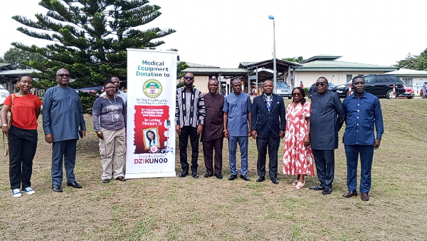 Dr Hintermann KK Mbroh  among others during the donation