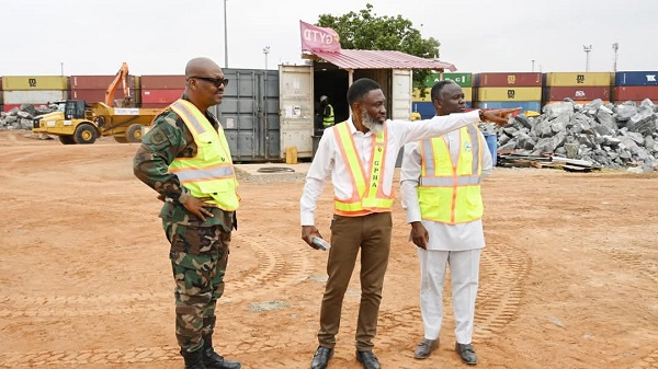 Brigadier General Tanye-Kulono also inspected the breakwater being constructed at Terminal 2