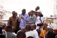 Member of Parliament for Abetifi, Bryan Acheampong during a visit to the market