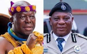 Otumfuo Osei Tutu II (L) has praised by IGP Christian Tetteh Yohunu