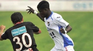Francis Narh was sent off while in action for Banik Ostrava