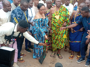 Linda Ocloo led the sod cutting ceremony