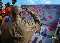 A scene from the sod cutting event