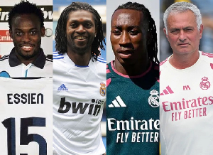 L-R: Essien, Adebayor, Diomande and Mourinho are football stars