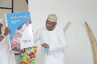 Dr Ziblim Iddi, Deputy Minister of Tourism, Culture and Creative Arts, launching the strategic plan