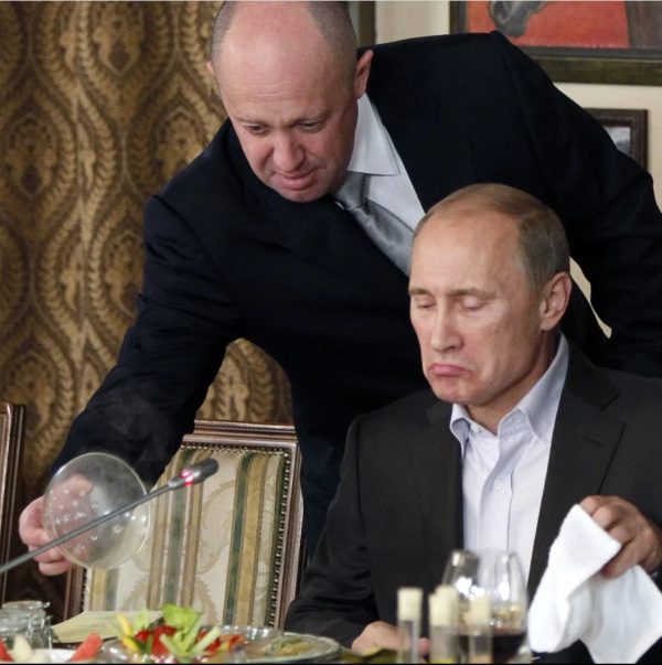 Yevgeny Prigozhin in shots with Russian President, Vladimir Putin