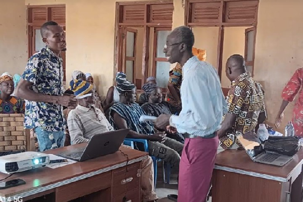 Prof Samuel Marfo facilitating the community sensitization programme at Kunchogu