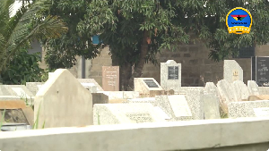 This cemetary is located within a residential area in Keta