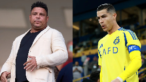 Ronaldo Nazario (L) has won the World Cup while Cristiano Ronaldo (R) is yet to win