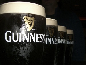 Glasses of Guinness.