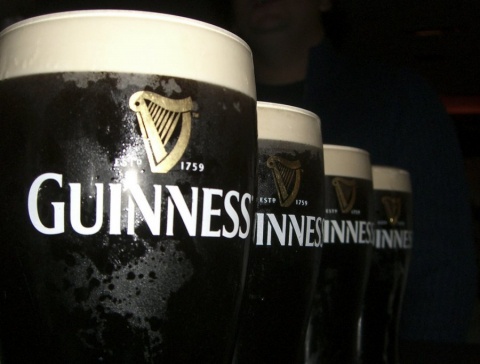 Glasses of Guinness.