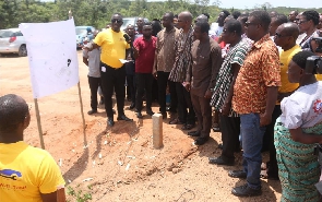 A photo from the sod cutting ceremony