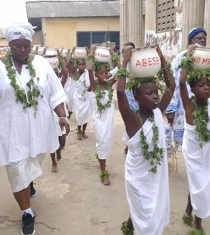 Young virgins both boys and girls believed to be pure, were selected for a sacred procession
