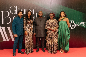 Abla Dzifa Gomashie in a photograph with other attendees of the event Abla Dzifa Gomashie in a photograph with other attendees of the event