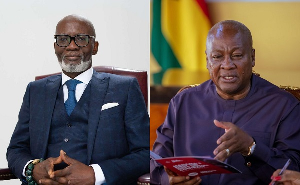 Gabby Asare Otchere-Darko (L) and President John Dramani Mahama Gabby Asare Otchere-Darko (L) and President John Dramani Mahama