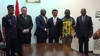 The six-member team from Customs World with Dr. Bawumia