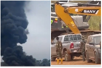 Image from the galamsey site at Denkyira Akwaboso as NAIMOS task force raids site