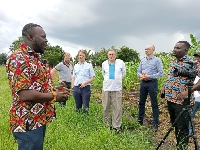 Ukrainian government delegation interacted with rice farmers at Akatsi.