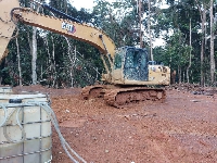 An excavator at the site