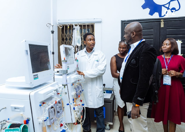 Some of the leaders inspecting one of the labs